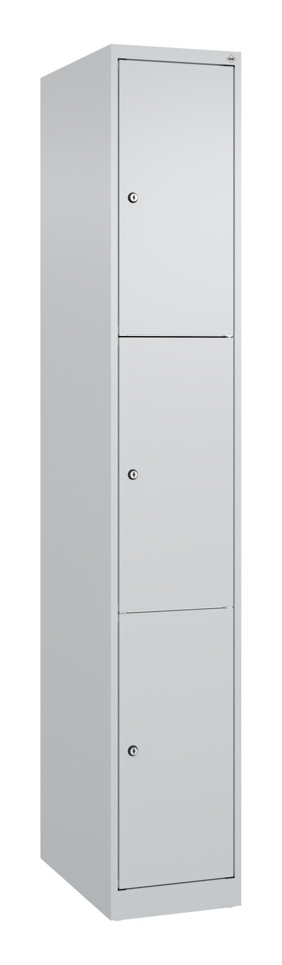 C+P Schließfachschrank Classic PLUS, 3 Fächer, 1850x300x500mm, 7035/7035 Produktbild img2 L
