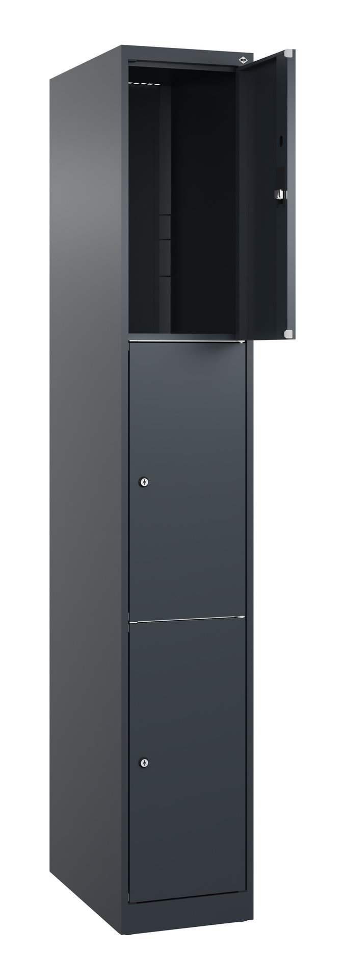 C+P Schließfachschrank Classic PLUS, 3 Fächer, 1850x300x500mm, 7016/7016 Produktbild img1 L
