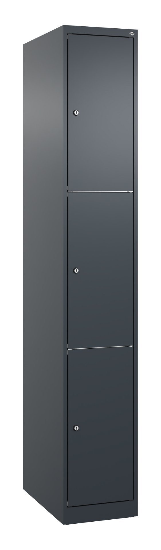 C+P Schließfachschrank Classic PLUS, 3 Fächer, 1850x300x500mm, 7016/7016 Produktbild img2 L