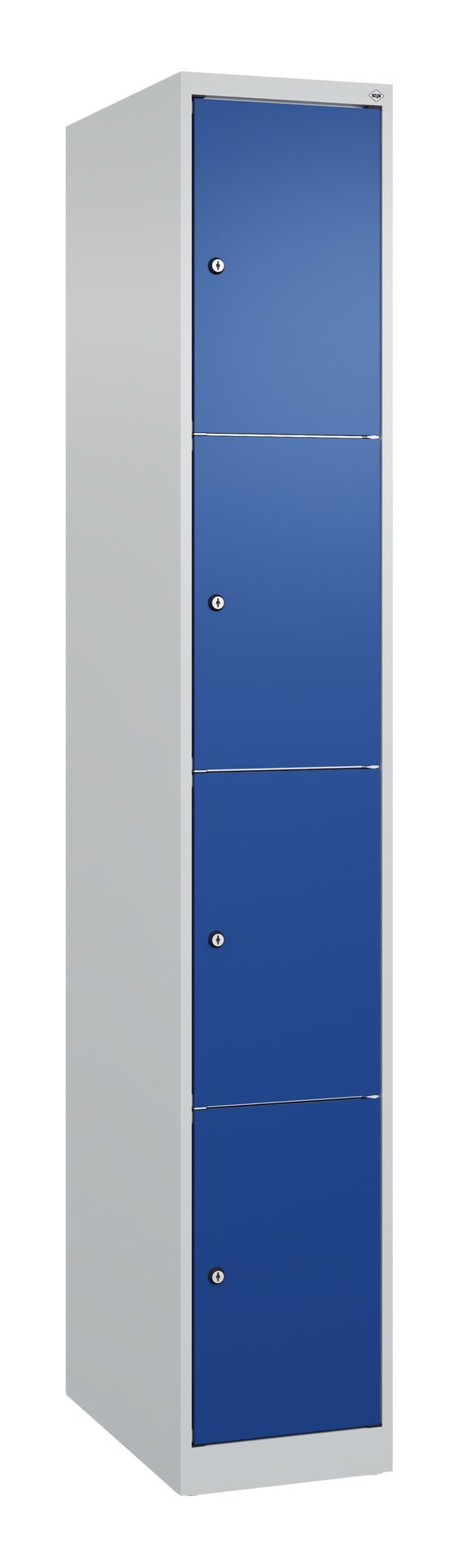 C+P Schließfachschrank Classic PLUS, 4 Fächer, 1850x300x500mm, 7035/5010 Produktbild img2 L
