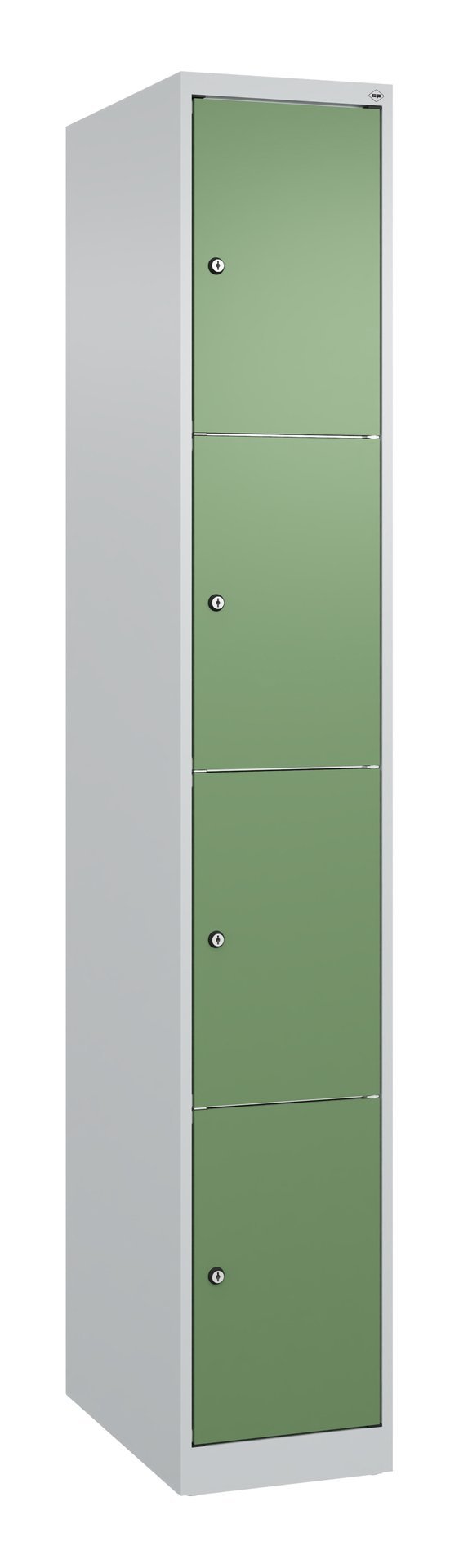 C+P Schließfachschrank Classic PLUS, 4 Fächer, 1850x300x500mm, 7035/6011 Produktbild img2 L