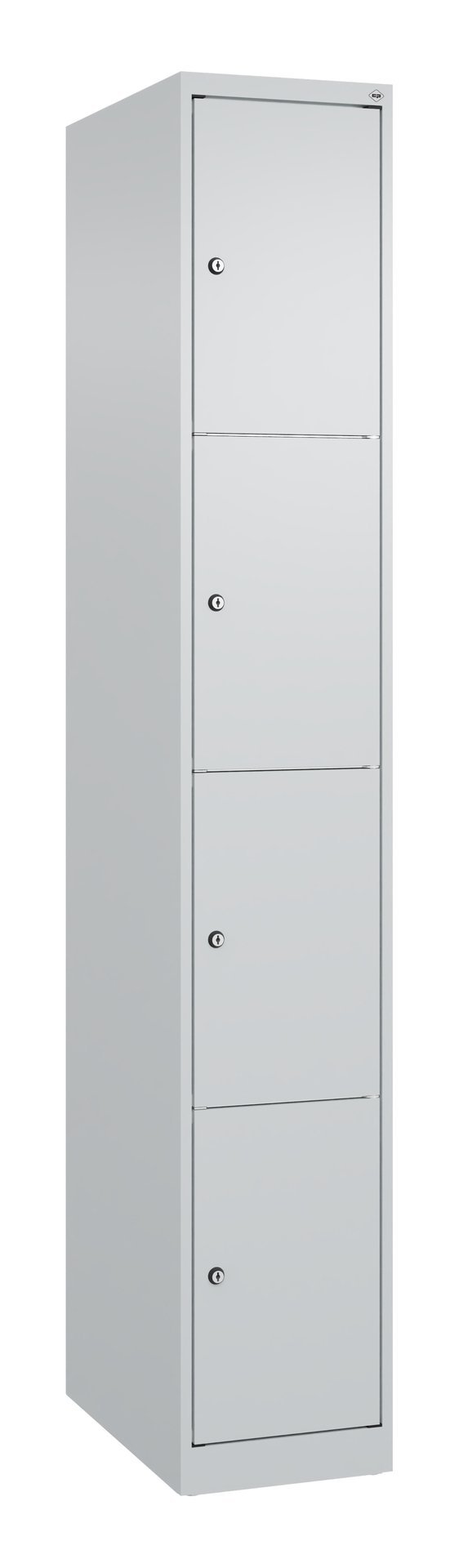 C+P Schließfachschrank Classic PLUS, 4 Fächer, 1850x300x500mm, 7035/7035 Produktbild img2 L