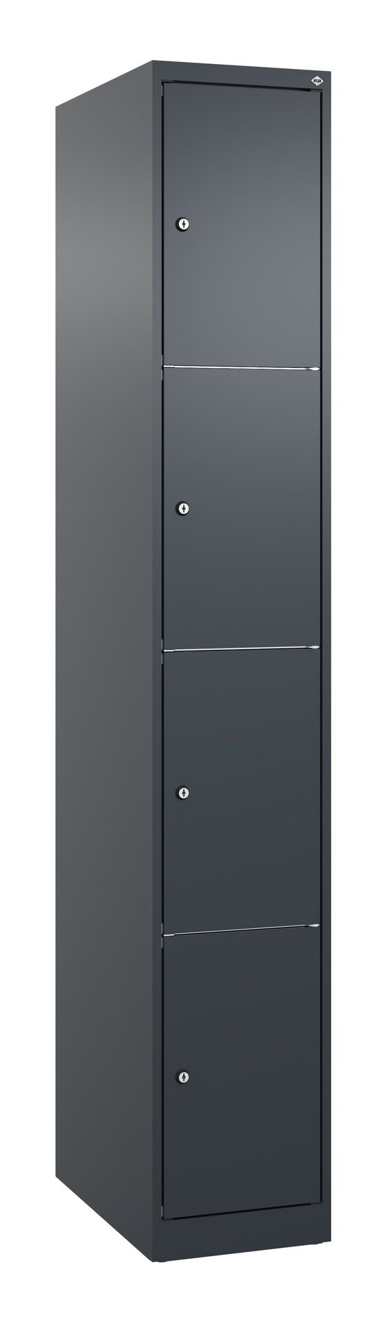 C+P Schließfachschrank Classic PLUS, 4 Fächer, 1850x300x500mm, 7016/7016 Produktbild img2 L