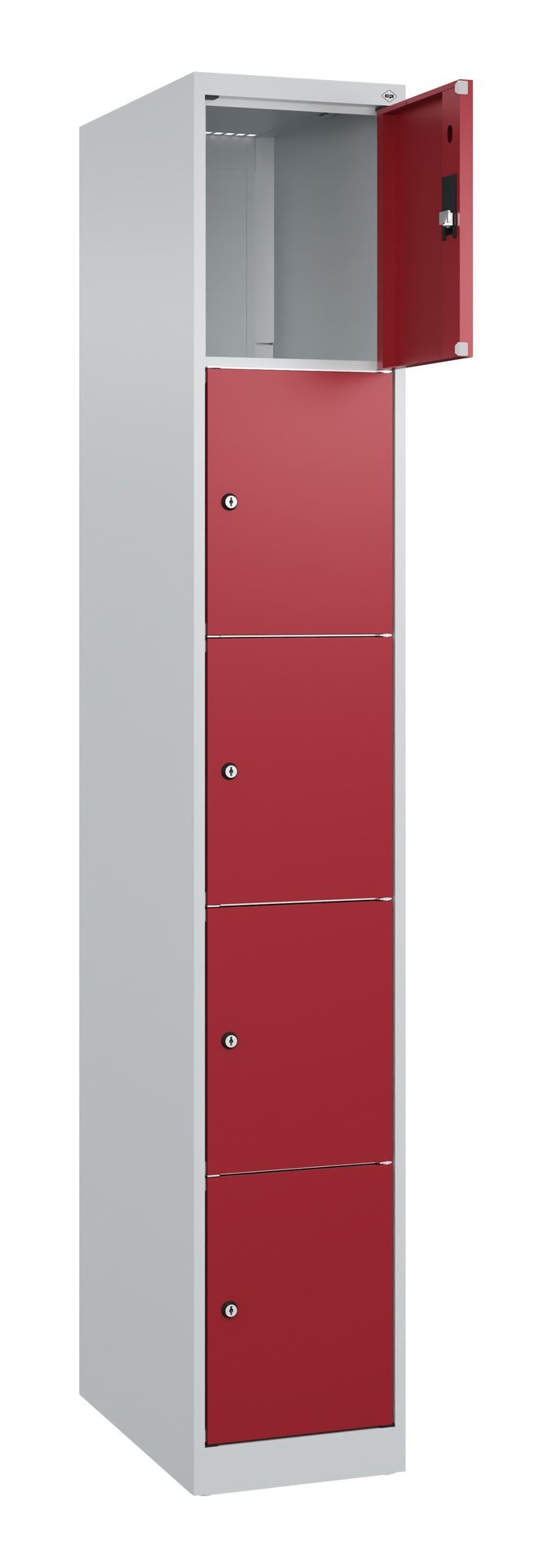 C+P Schließfachschrank Classic PLUS, 5 Fächer, 1850x300x500mm, 7035/3003 Produktbild img1 L