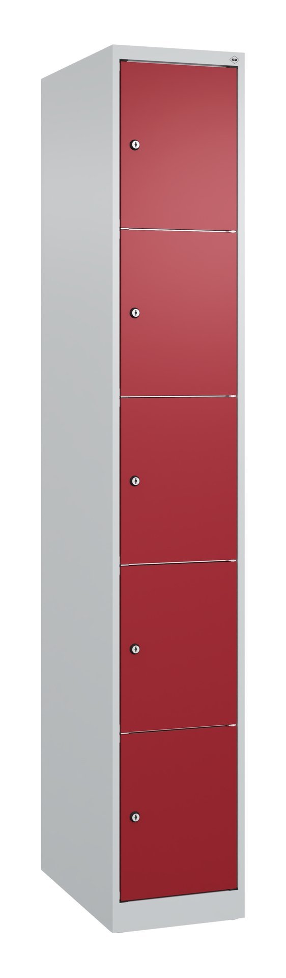 C+P Schließfachschrank Classic PLUS, 5 Fächer, 1850x300x500mm, 7035/3003 Produktbild img2 L