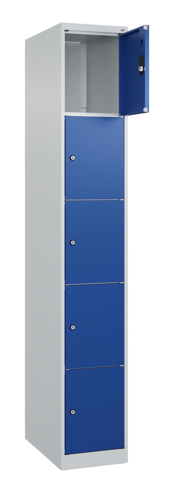 C+P Schließfachschrank Classic PLUS, 5 Fächer, 1850x300x500mm, 7035/5010 Produktbild img1 L