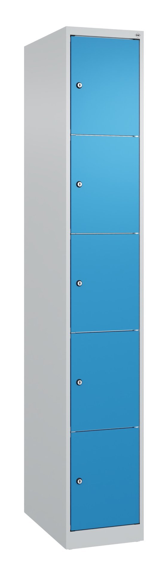 C+P Schließfachschrank Classic PLUS, 5 Fächer, 1850x300x500mm, 7035/5012 Produktbild img2 L