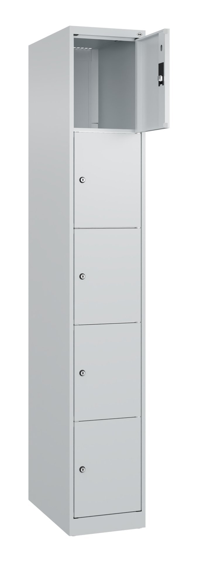C+P Schließfachschrank Classic PLUS, 5 Fächer, 1850x300x500mm, 7035/7035 Produktbild img1 L