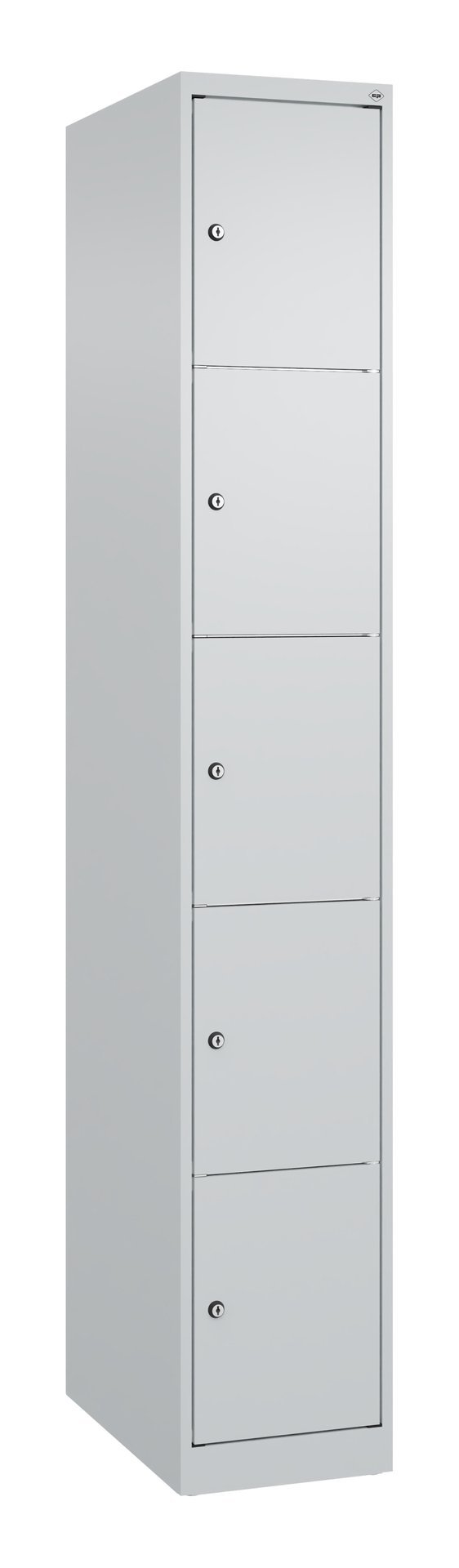 C+P Schließfachschrank Classic PLUS, 5 Fächer, 1850x300x500mm, 7035/7035 Produktbild img2 L