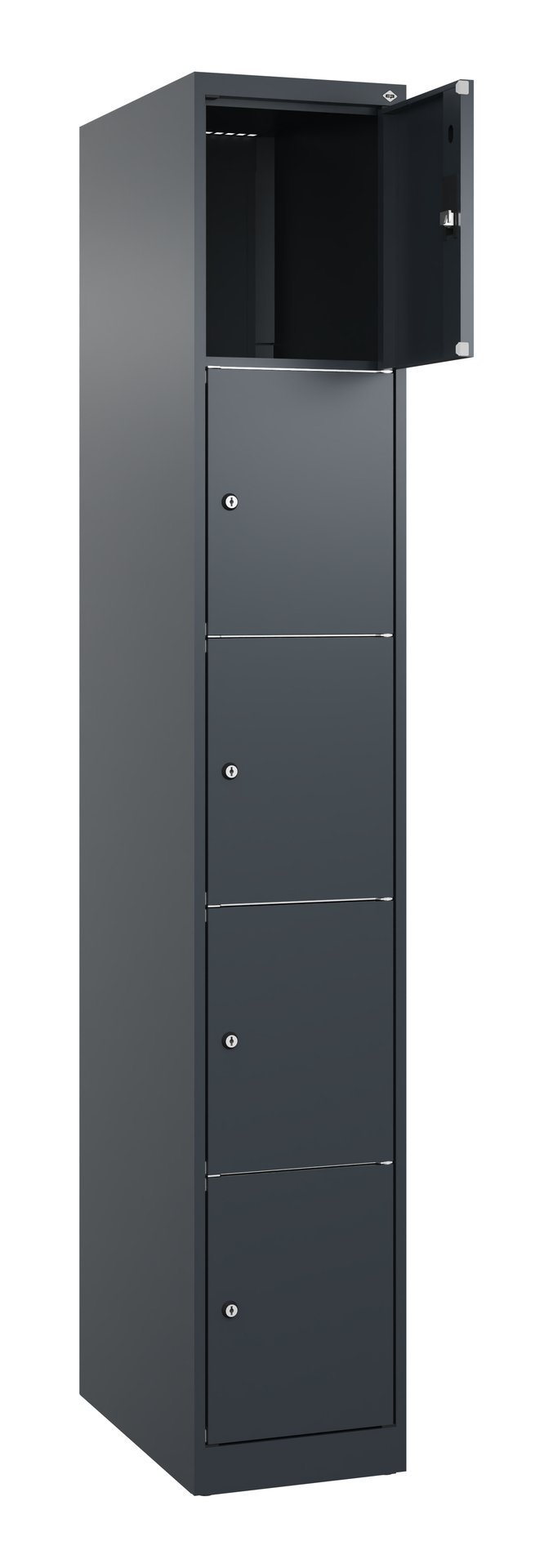 C+P Schließfachschrank Classic PLUS, 5 Fächer, 1850x300x500mm, 7016/7016 Produktbild img1 L