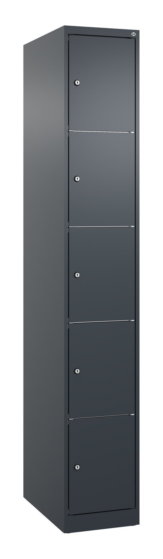 C+P Schließfachschrank Classic PLUS, 5 Fächer, 1850x300x500mm, 7016/7016 Produktbild img2 L