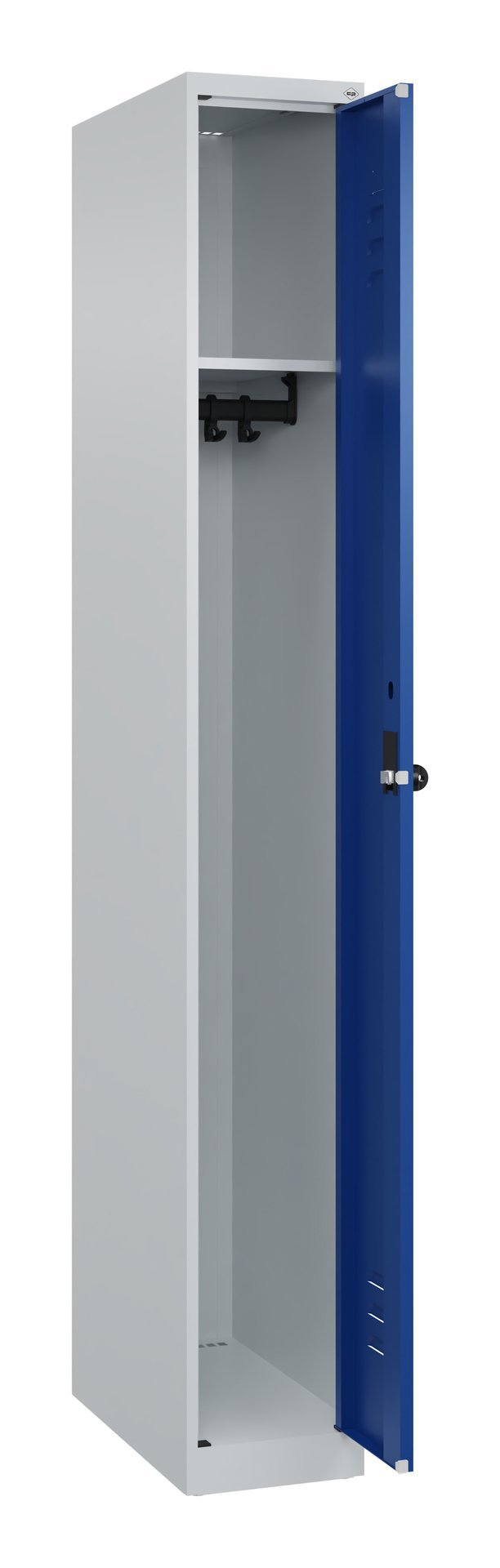 C+P Spind Classic PLUS, 1 Abteil, 1850x250x500mm, 7035/5010 Produktbild img1 L