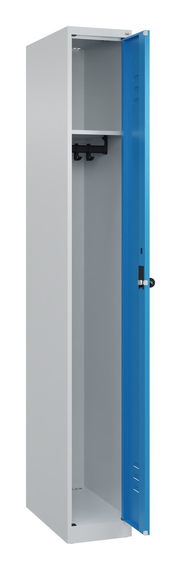 C+P Spind Classic PLUS, 1 Abteil, 1850x250x500mm, 7035/5012 Produktbild img1 L