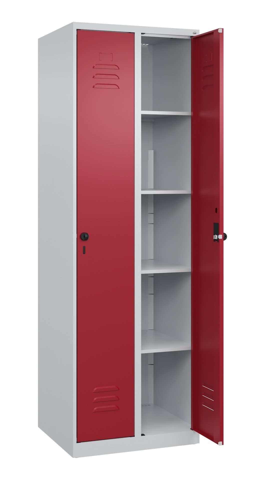 C+P Wäsche-Spind Classic PLUS, 2 Abteile, 1850x600x500mm, 7035/3003 Produktbild img1 L
