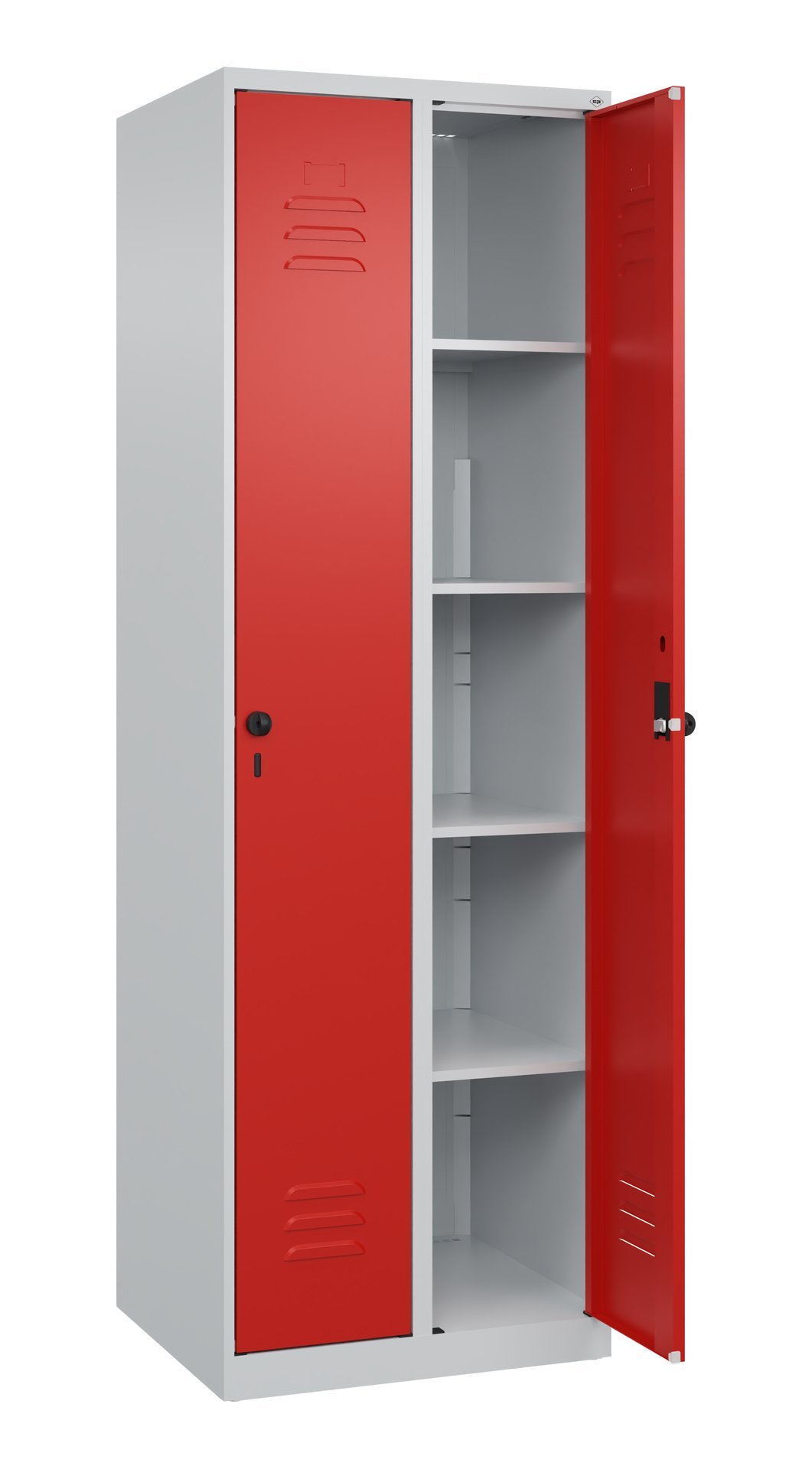 C+P Wäsche-Spind Classic PLUS, 2 Abteile, 1850x600x500mm, 7035/3020 Produktbild img2 L