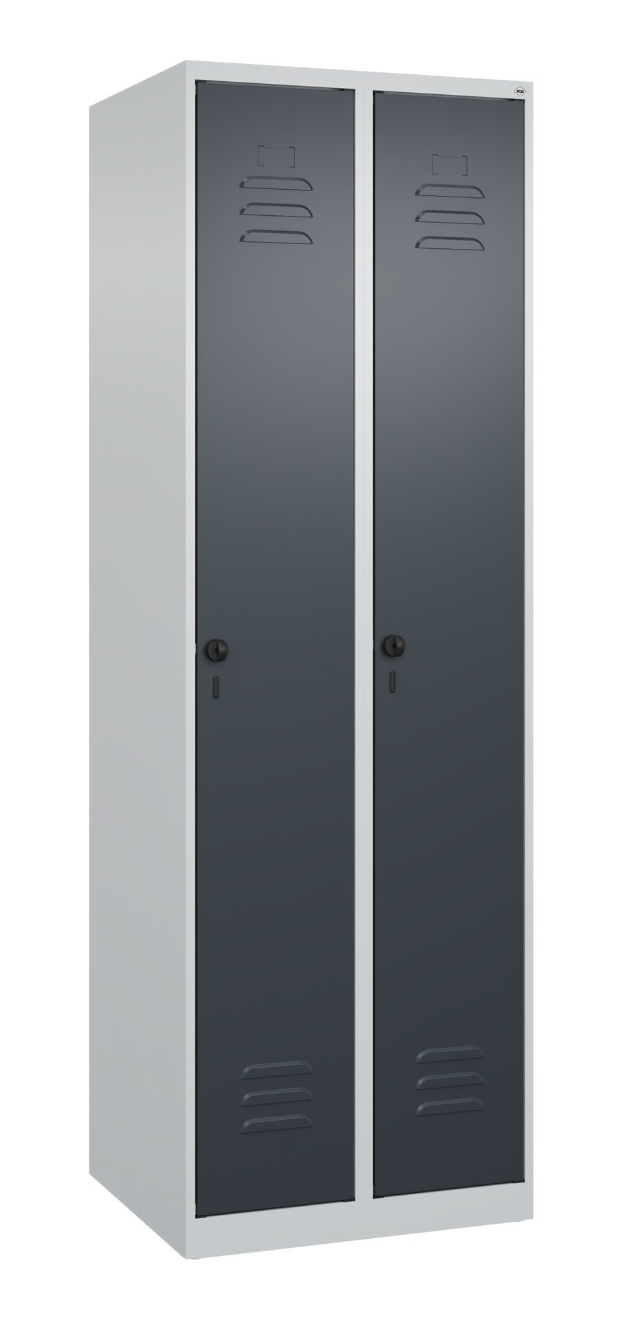 C+P Wäsche-Spind Classic PLUS, 2 Abteile, 1850x600x500mm, 7035/7016 Produktbild img3 L
