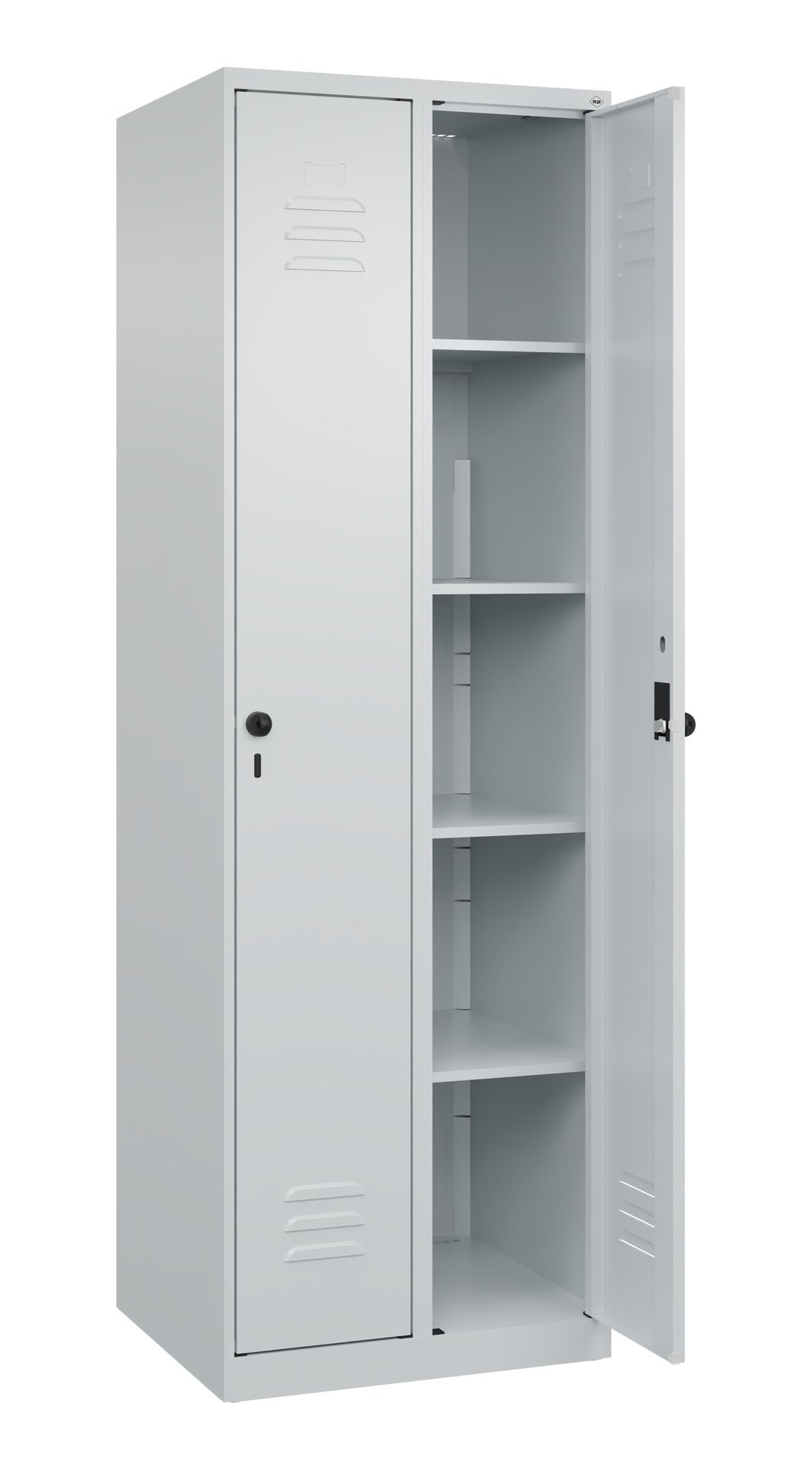 C+P Wäsche-Spind Classic PLUS, 2 Abteile, 1850x600x500mm, 7035/7035 Produktbild img2 L