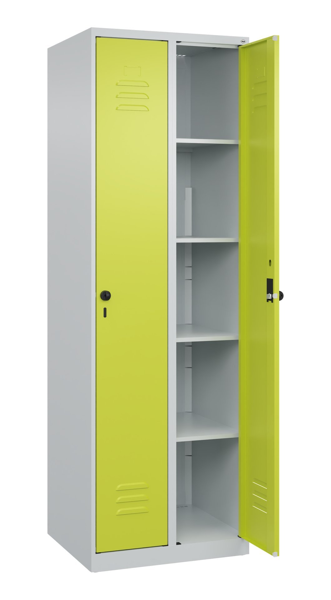 C+P Wäsche-Spind Classic PLUS, 2 Abteile, 1850x600x500mm, 7035/0024 Produktbild img1 L