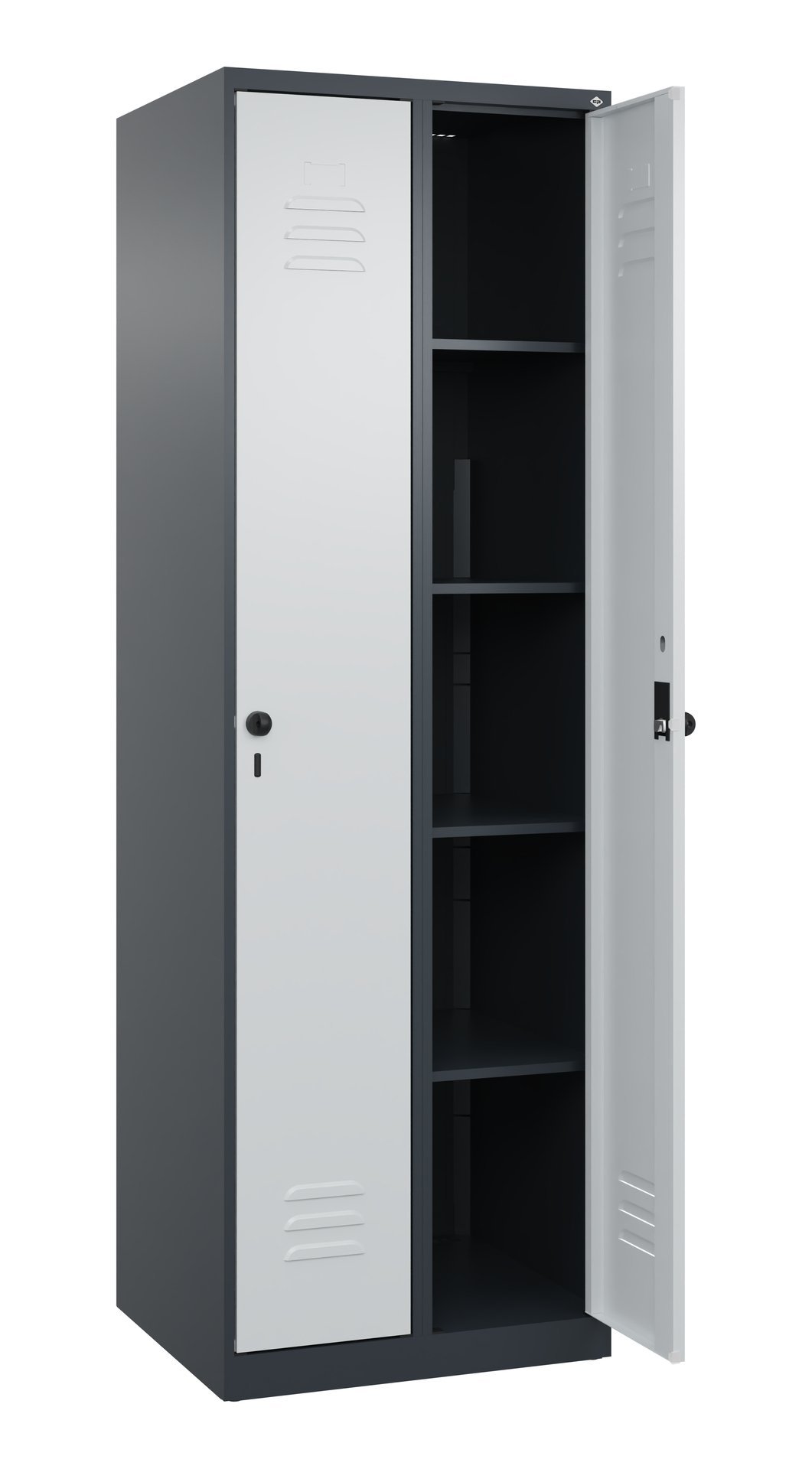 C+P Wäsche-Spind Classic PLUS, 2 Abteile, 1850x600x500mm, 7016/7016 Produktbild img1 L