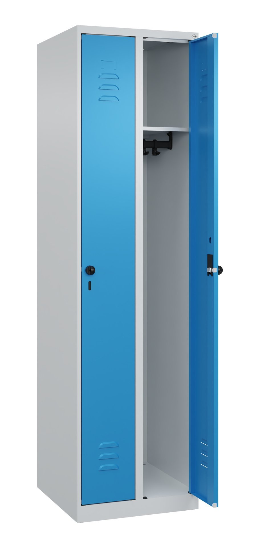 C+P Spind Classic PLUS, 2 Abteile, 1850x500x500mm, 7035/5012 Produktbild img1 L