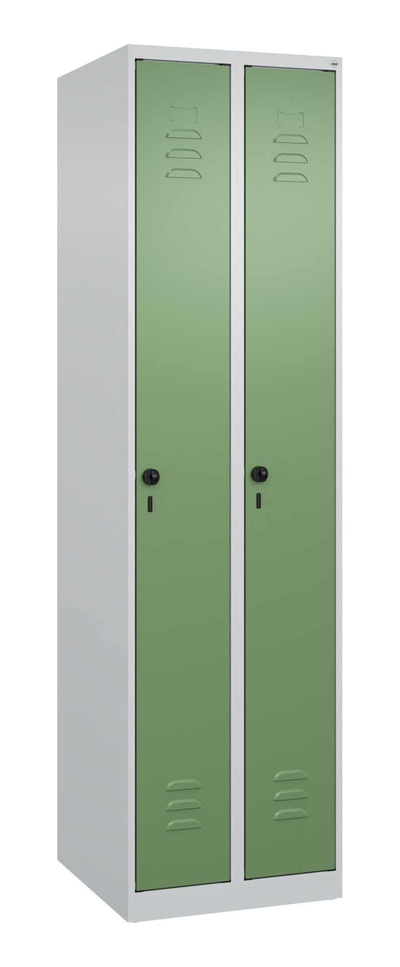 C+P Spind Classic PLUS, 2 Abteile, 1850x500x500mm, 7035/6011 Produktbild img2 L