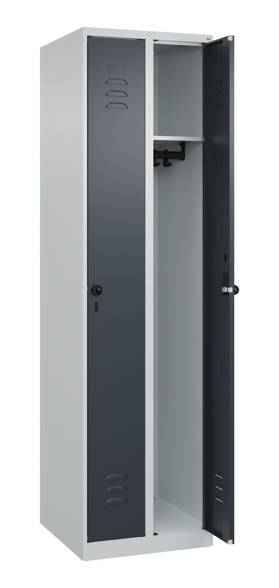 C+P Spind Classic PLUS, 2 Abteile, 1850x500x500mm, 7035/7016 Produktbild img1 L