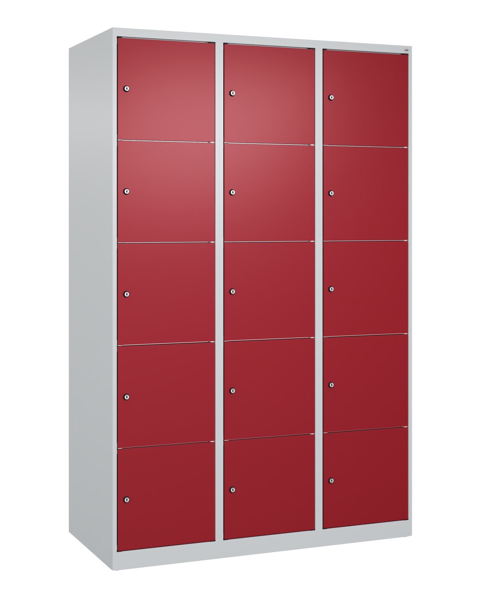 C+P Schließfachschrank Classic PLUS, 15 Fächer, 1850x1200x500mm, 7035/3003 Produktbild img3 L