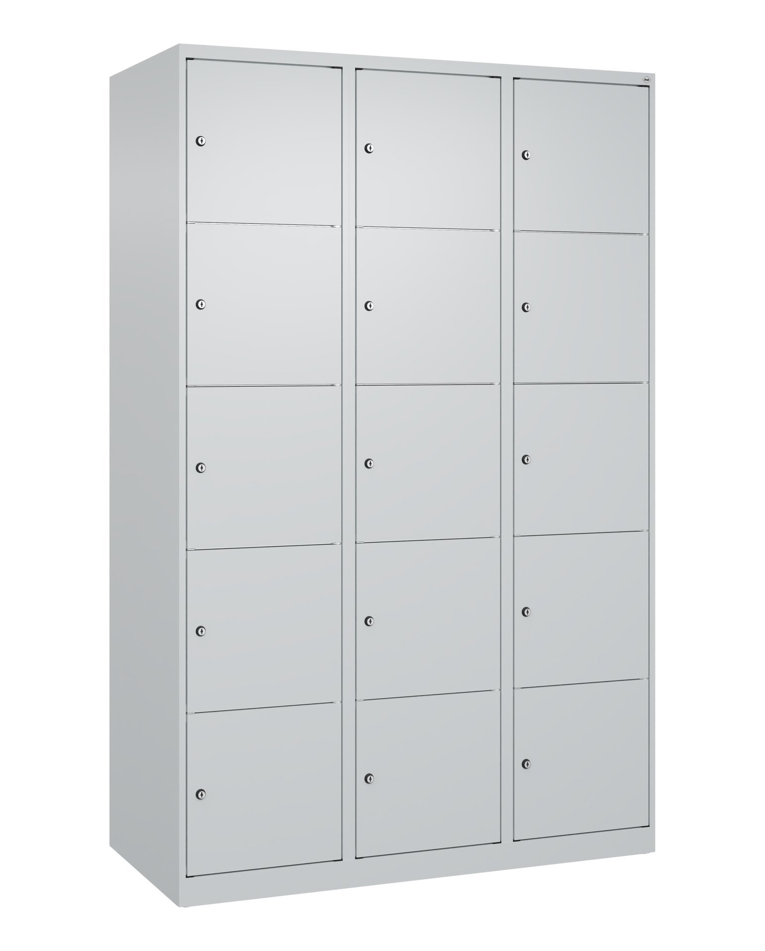 C+P Schließfachschrank Classic PLUS, 15 Fächer, 1850x1200x500mm, 7035/7035 Produktbild img3 L