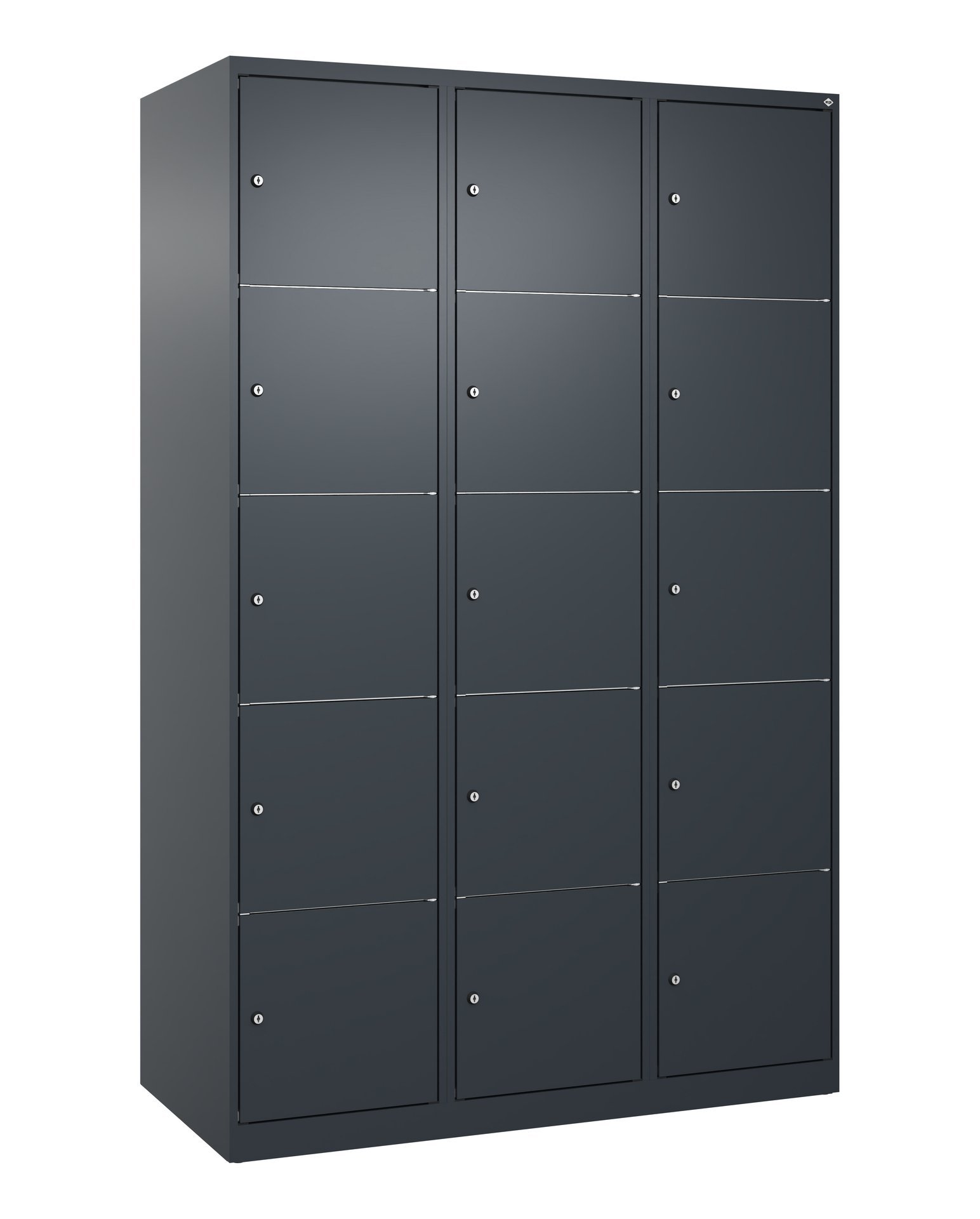 C+P Schließfachschrank Classic PLUS, 15 Fächer, 1850x1200x500mm, 7016/7016 Produktbild img3 L