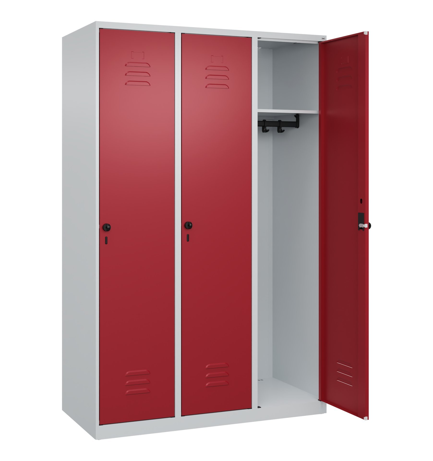 C+P Spind Classic PLUS, 3 Abteile, 1850x1200x500mm, 7035/3003 Produktbild img2 L