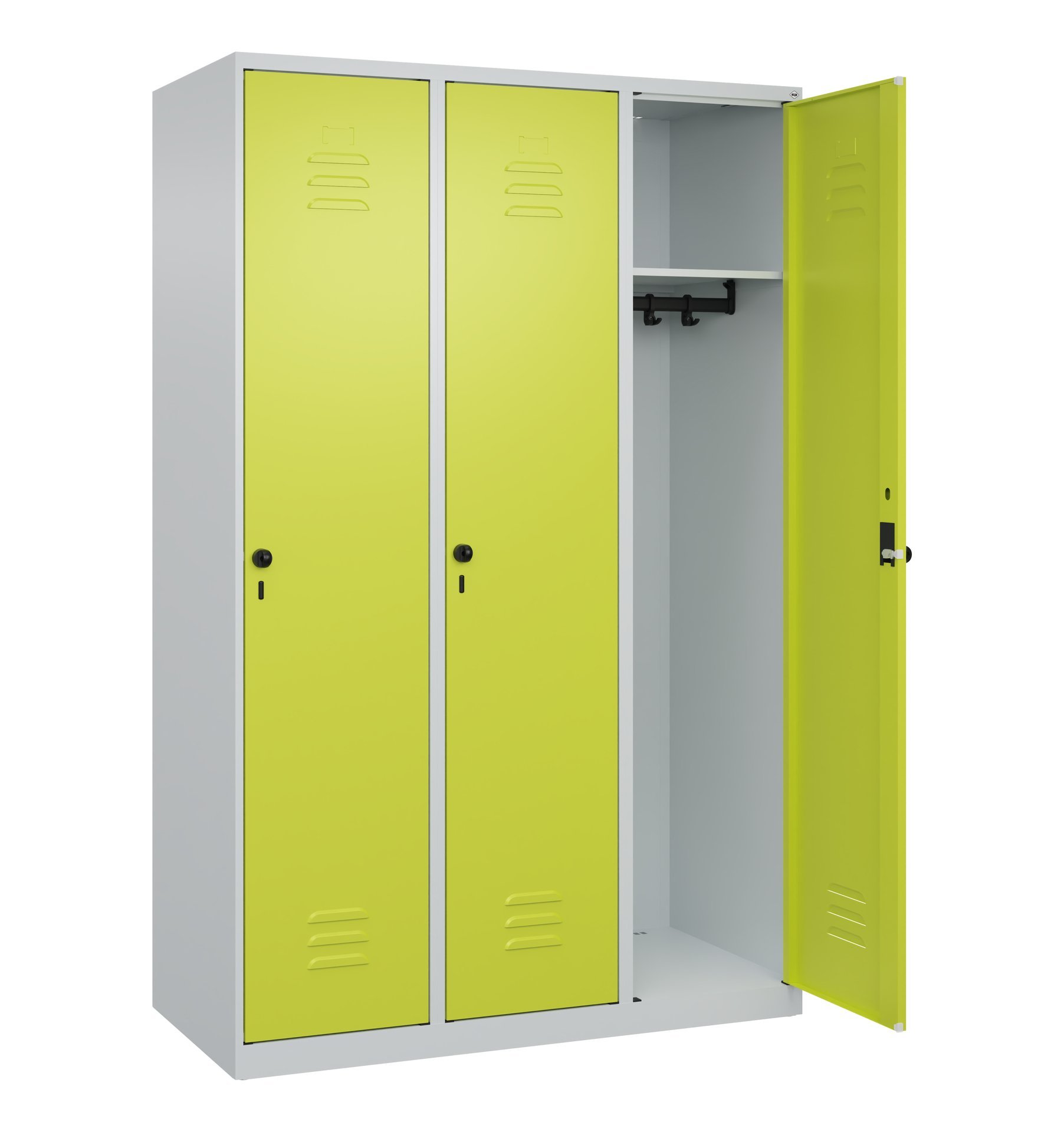 C+P Spind Classic PLUS, 3 Abteile, 1850x1200x500mm, 7035/0024 Produktbild img2 L