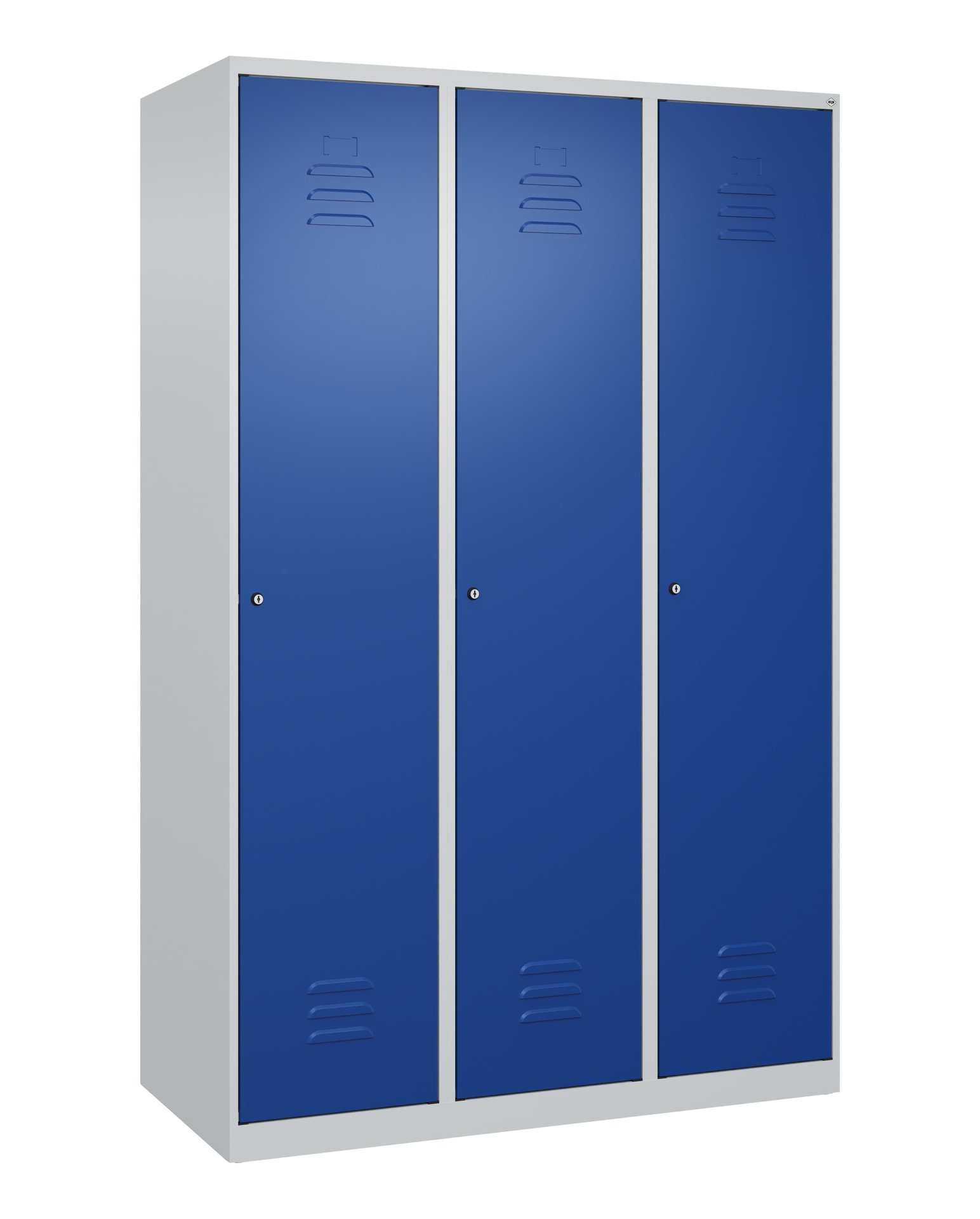 C+P Spind Classic PLUS, 3 Abteile, 1850x1200x500mm, 7035/5010 Produktbild img2 L