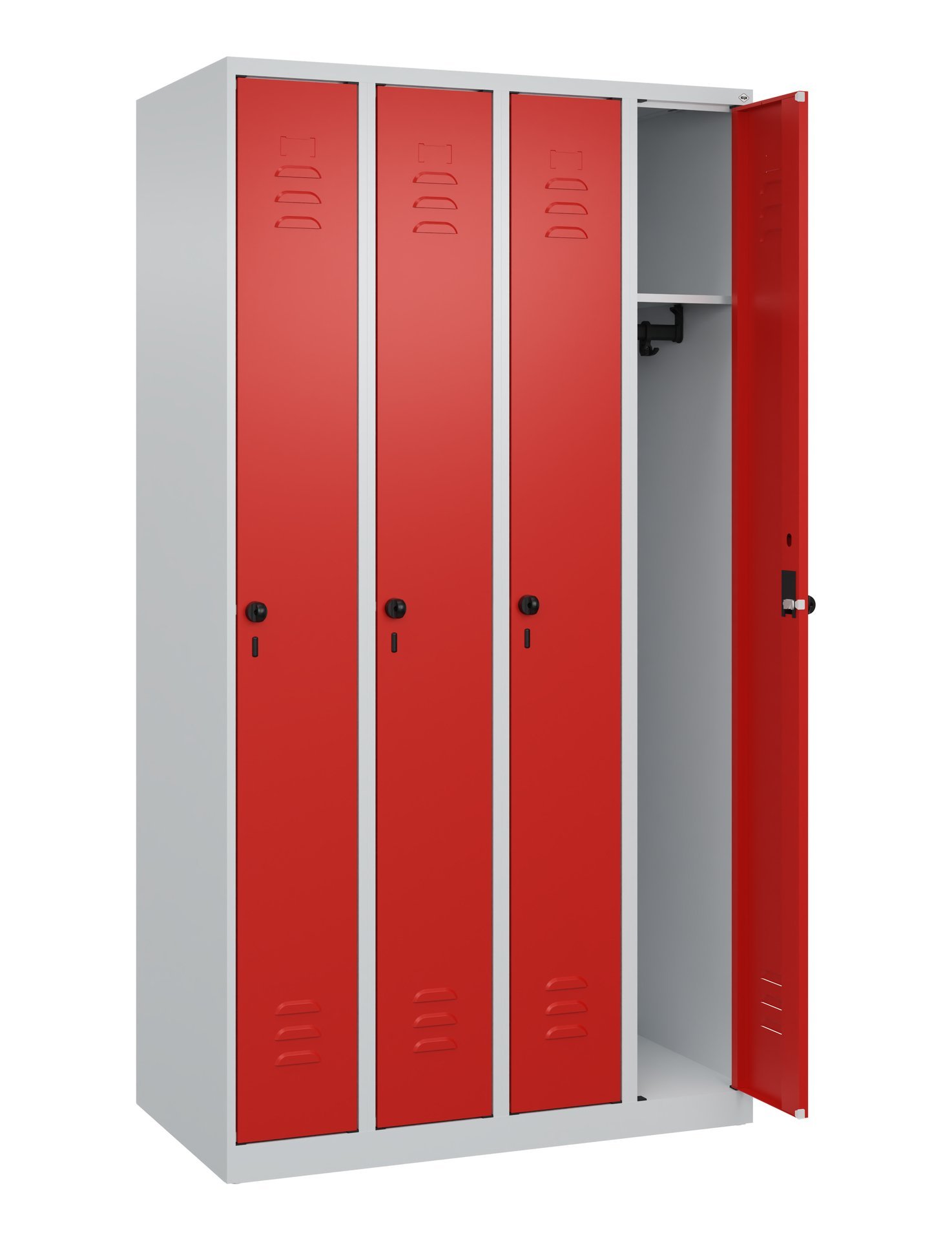 C+P Spind Classic PLUS, 4 Abteile, 1850x1000x500mm, 7035/3020 Produktbild img1 L