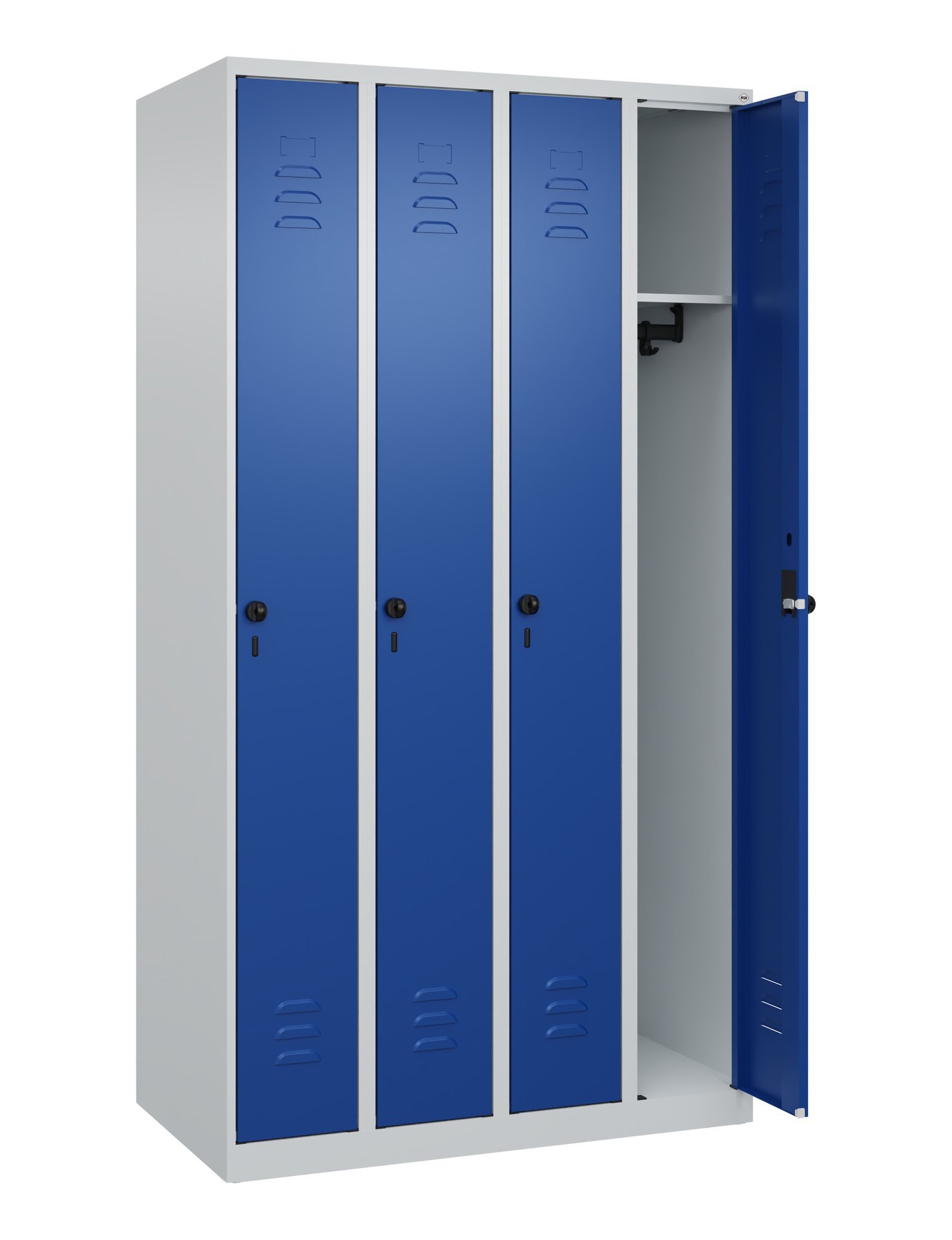 C+P Spind Classic PLUS, 4 Abteile, 1850x1000x500mm, 7035/5010 Produktbild img1 L