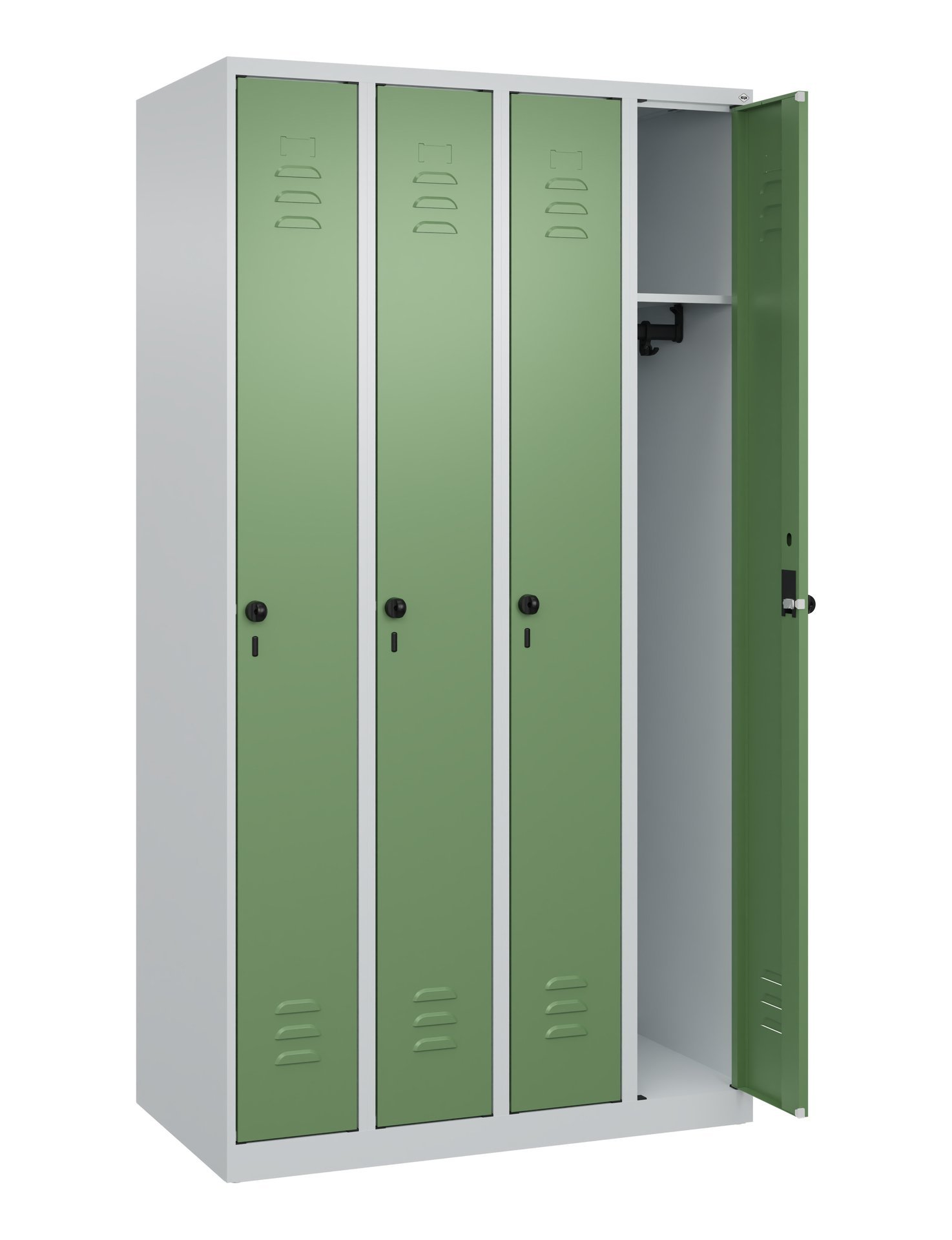 C+P Spind Classic PLUS, 4 Abteile, 1850x1000x500mm, 7035/6011 Produktbild img1 L
