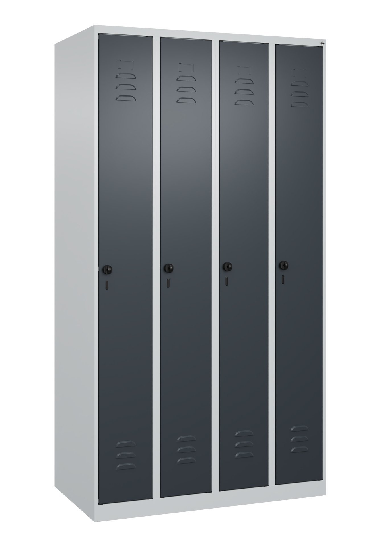 C+P Spind Classic PLUS, 4 Abteile, 1850x1000x500mm, 7035/7016 Produktbild img2 L