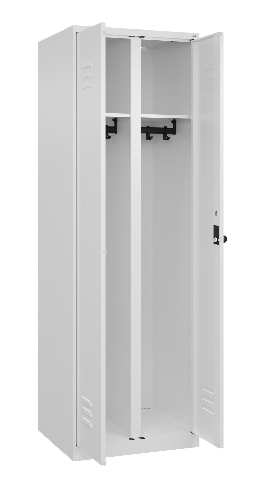 C+P Schwarz-Weiß-Spind Classic PLUS, 2 Abteile, 1850x600x500mm, 9016/9016 Produktbild img1 L