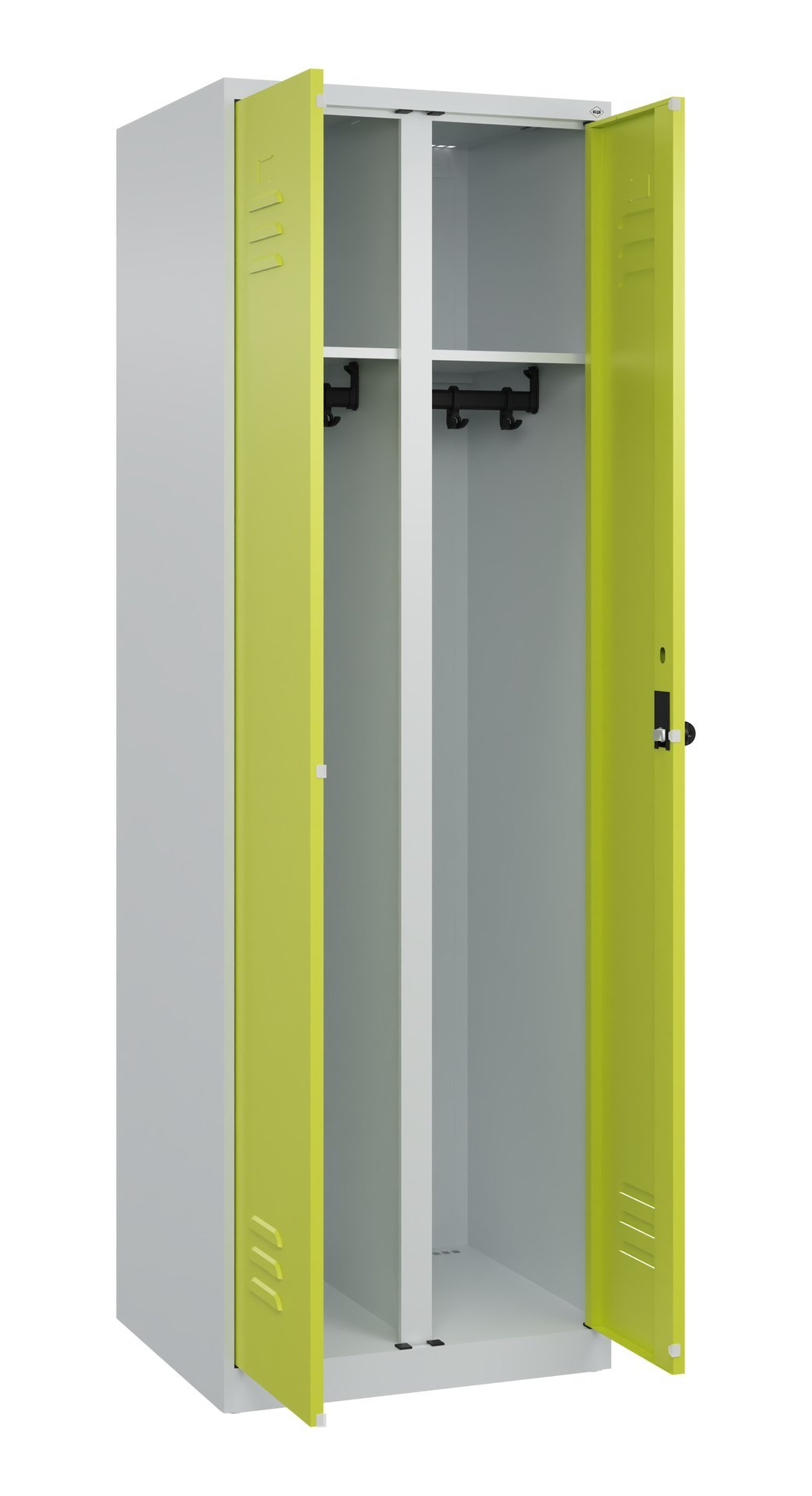 C+P Schwarz-Weiß-Spind Classic PLUS, 2 Abteile, 1850x600x500mm, 7035/0024 Produktbild img1 L