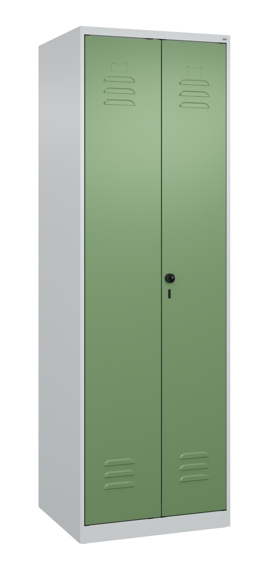 C+P Schwarz-Weiß-Spind Classic PLUS, 2 Abteile, 1850x600x500mm, 7035/6011 Produktbild img2 L
