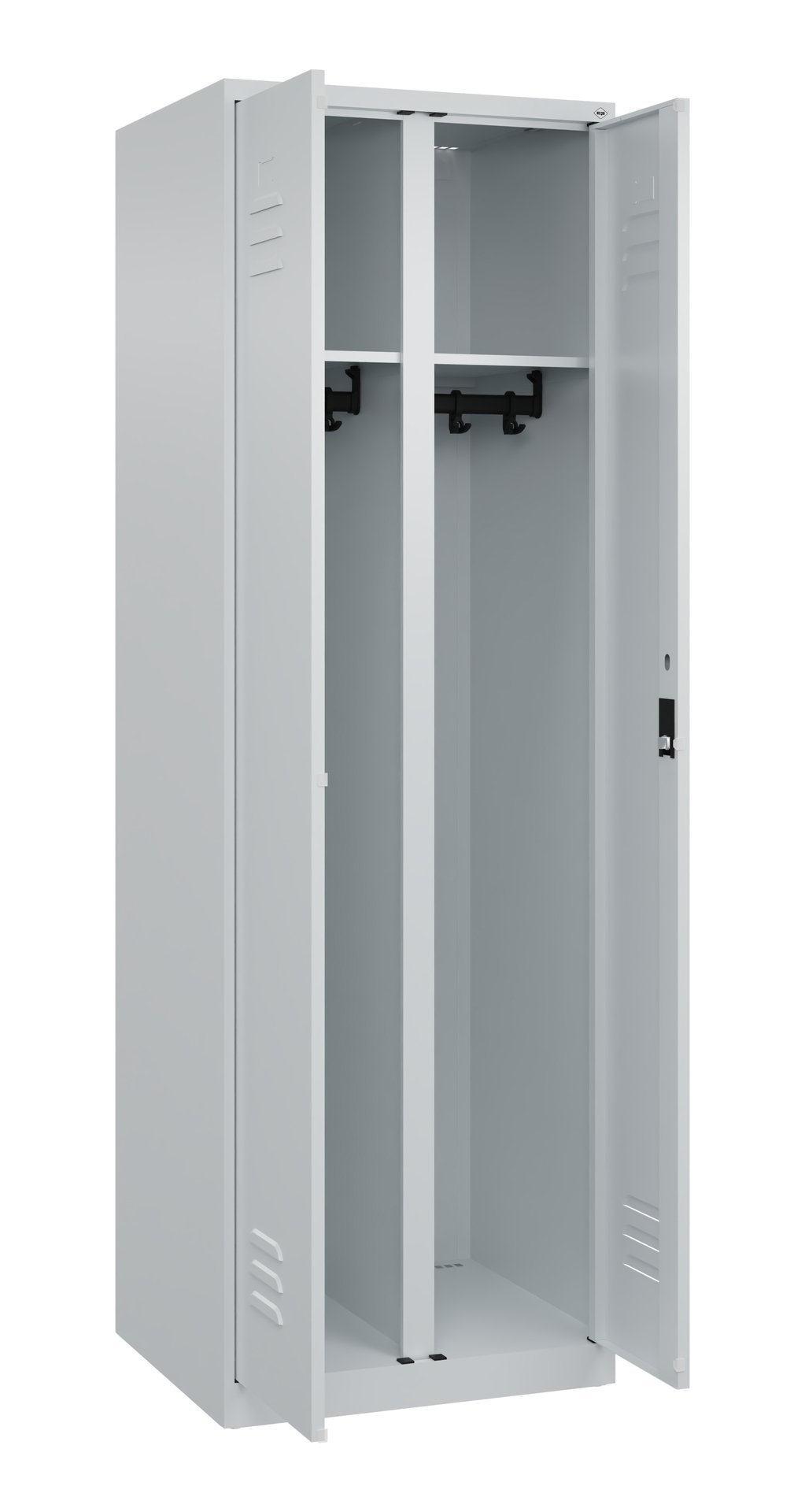 C+P Schwarz-Weiß-Spind Classic PLUS, 2 Abteile, 1850x600x500mm, 7035/7035 Produktbild img1 L