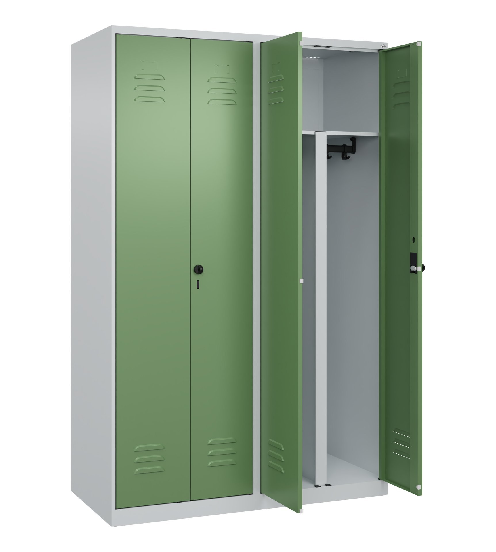 C+P PSA Doppel-Spind Classic PLUS, 4 Abteile, 1850x1200x500mm, 7035/6011 Produktbild img1 L