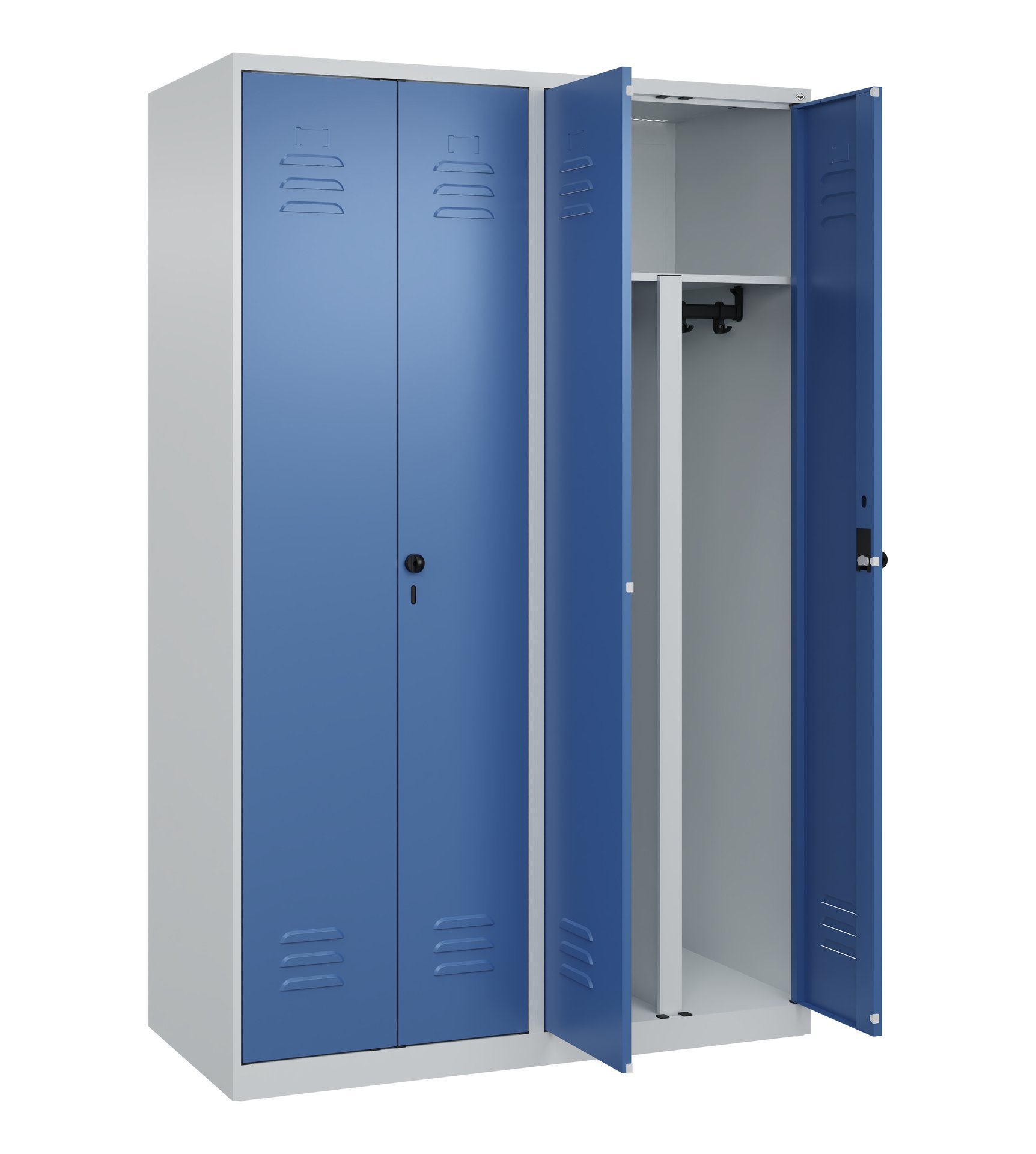 C+P PSA Doppel-Spind Classic PLUS, 4 Abteile, 1850x1200x500mm, 7035/5023 Produktbild img1 L