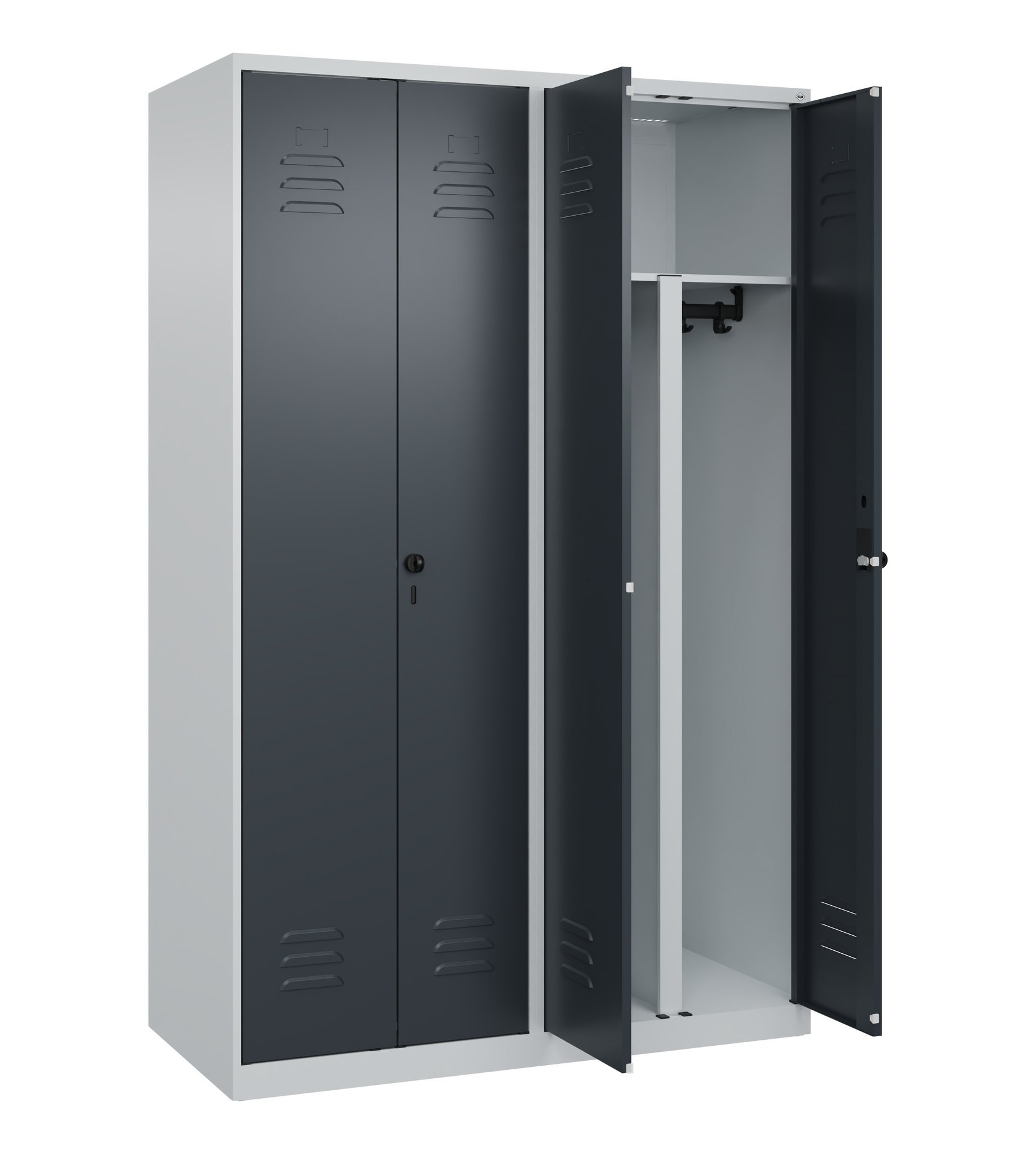 C+P PSA Doppel-Spind Classic PLUS, 4 Abteile, 1850x1200x500mm, 7035/7016 Produktbild img1 L