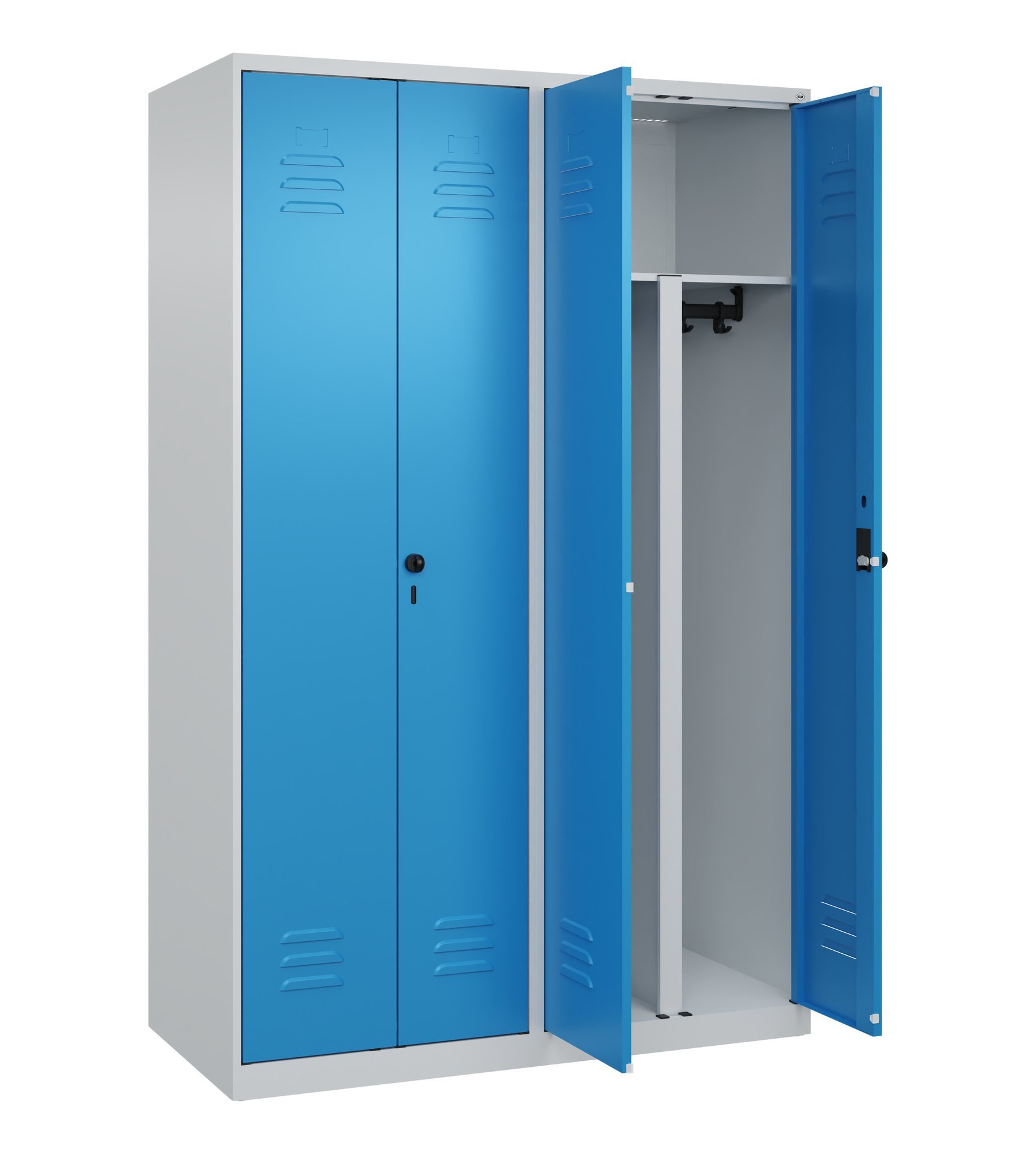 C+P PSA Doppel-Spind Classic PLUS, 4 Abteile, 1850x1200x500mm, 7035/5012 Produktbild img1 L