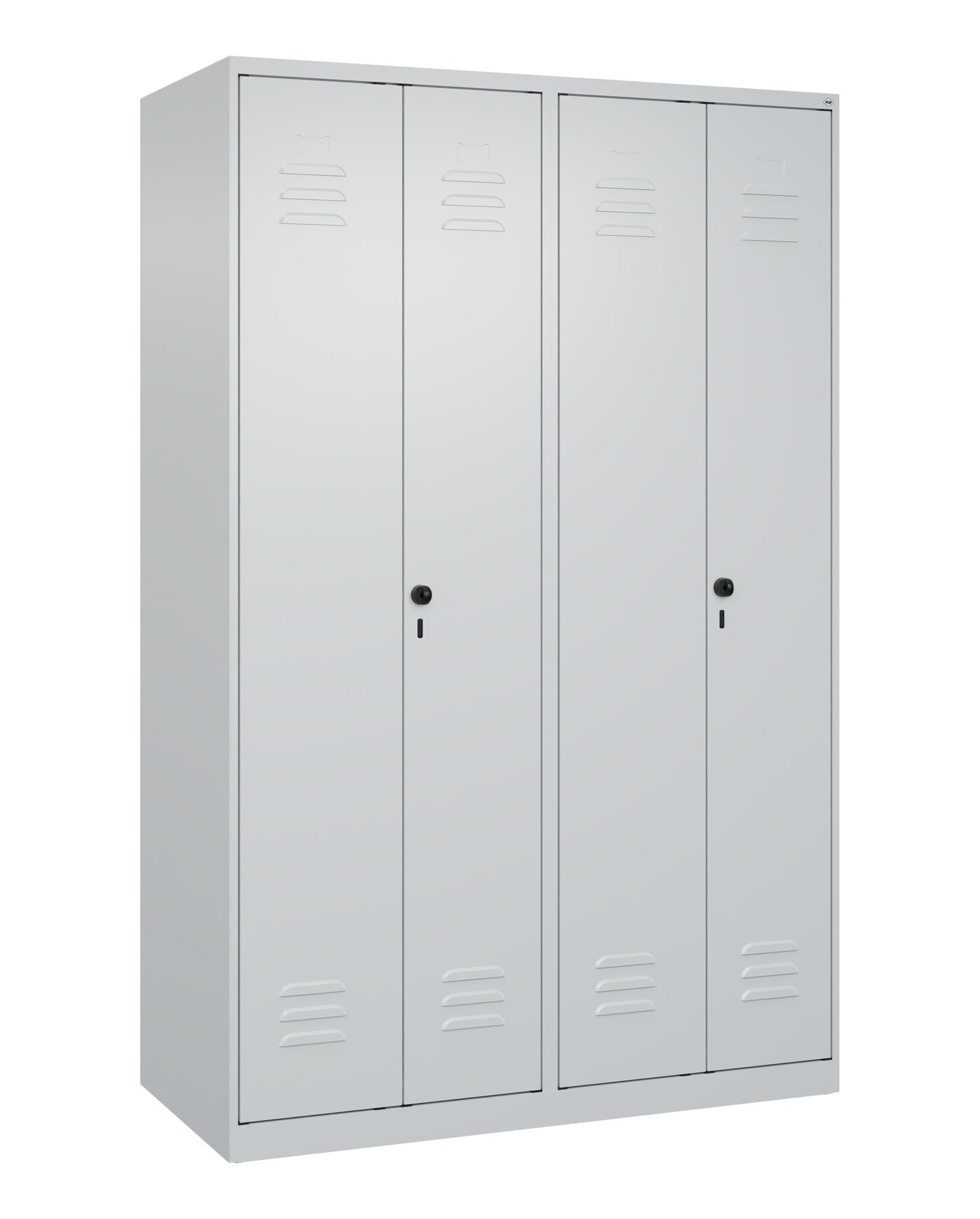 C+P Schwarz-Weiß-Spind Classic PLUS, 4 Abteile, 1850x1200x500mm, 7035/7035 Produktbild img2 L