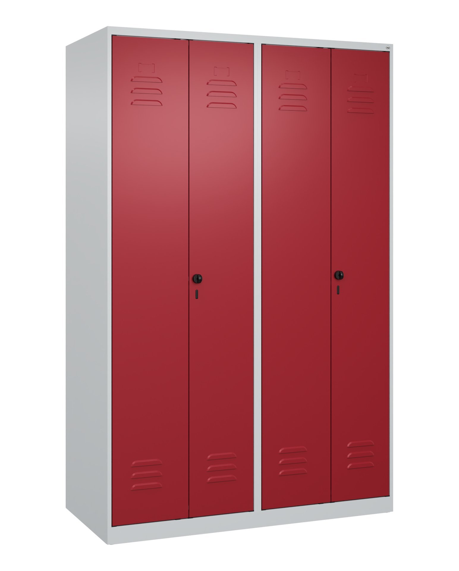 C+P Schwarz-Weiß-Spind Classic PLUS, 4 Abteile, 1850x1200x500mm, 7035/3003 Produktbild img2 L