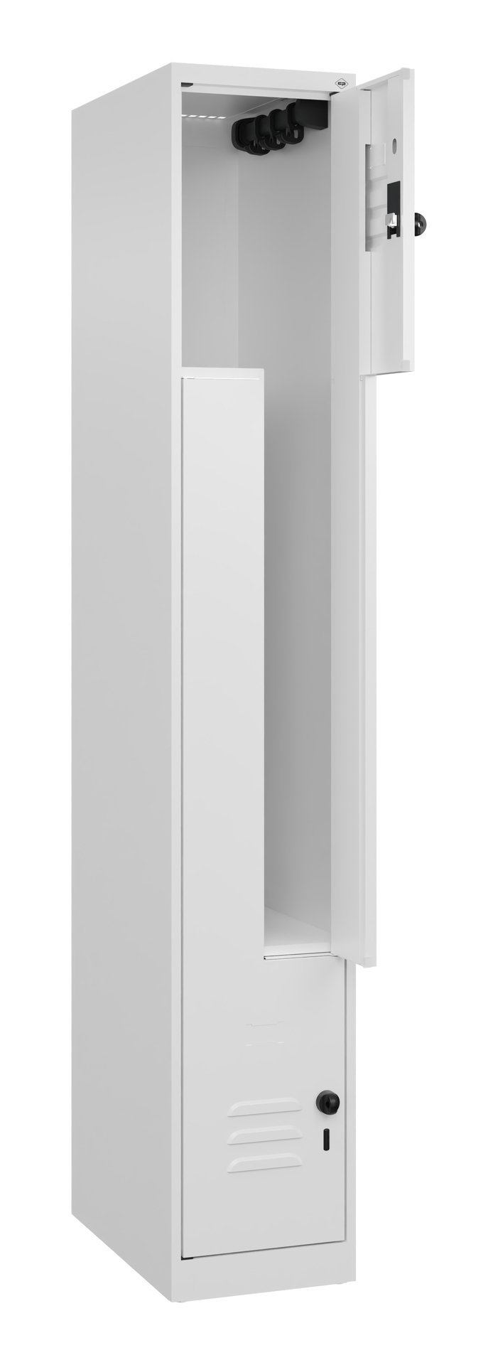 C+P Z-Spind Classic PLUS, 2 Fächer, 1850x300x500mm, 9016/9016 Produktbild img1 L