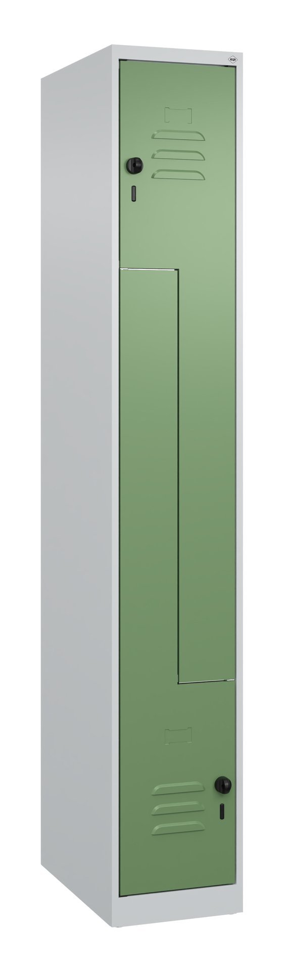 C+P Z-Spind Classic PLUS, 2 Fächer, 1850x300x500mm, 7035/6011 Produktbild img2 L