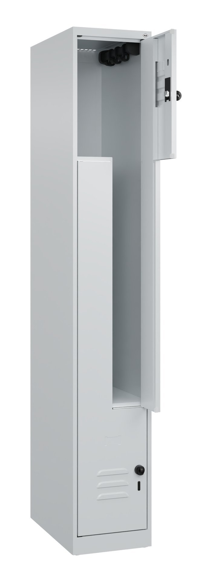 C+P Z-Spind Classic PLUS, 2 Fächer, 1850x300x500mm, 7035/7035 Produktbild img1 L