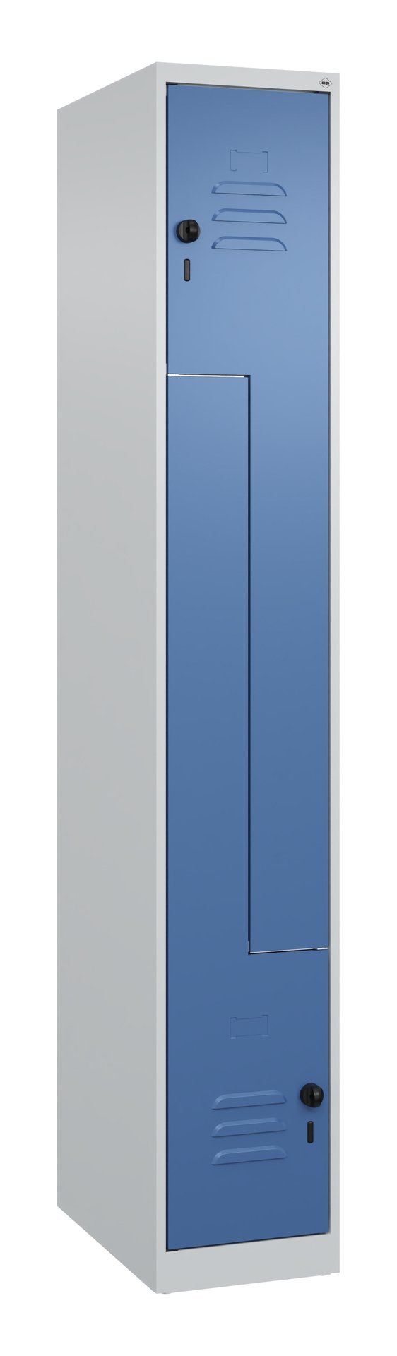 C+P Z-Spind Classic PLUS, 2 Fächer, 1850x300x500mm, 7035/5023 Produktbild img2 L